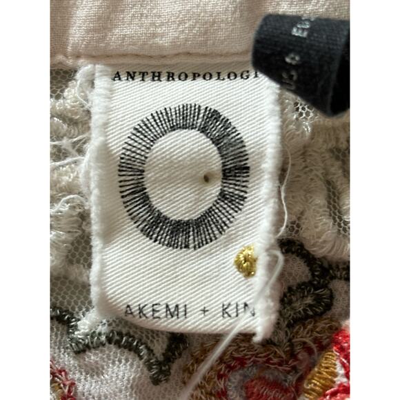 Anthropologie AKEMI + KIN Size S Bouillon Embroidered Floral Button up Shirt - Picture 3 of 10